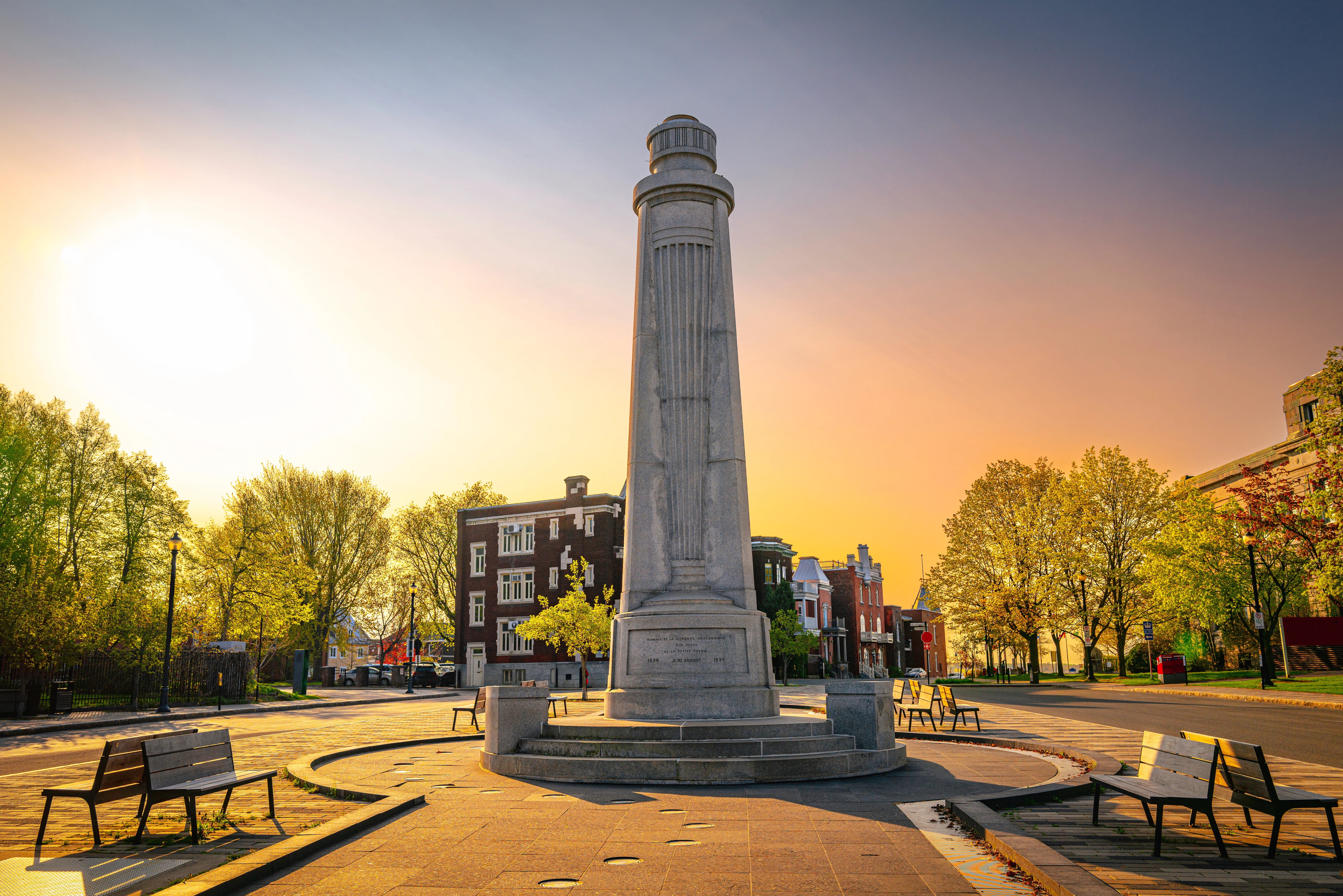 Place Pierre Boucher Trois Rivieres Quebec Coucher de soleil
